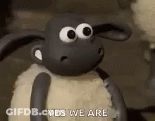 Cartoon Sheep Saying Yes We Are GIF