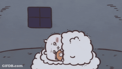 Cartoon Sheep Sleeping In Dark Room GIF