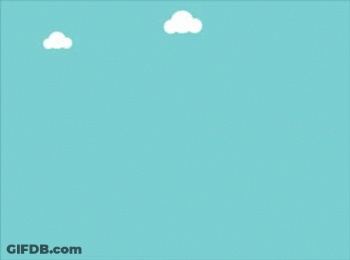 Cartoon Sheep Smiling At Sky And Clouds GIF