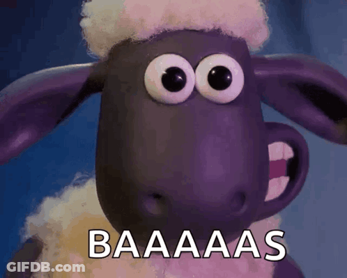 Cartoon Sheep With Big Eyes Saying Baaas GIF