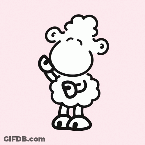 Cartoon Sheep With Pink Lip GIF