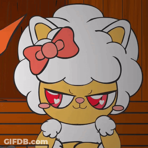 Cartoon Sheep With Red Bow GIF
