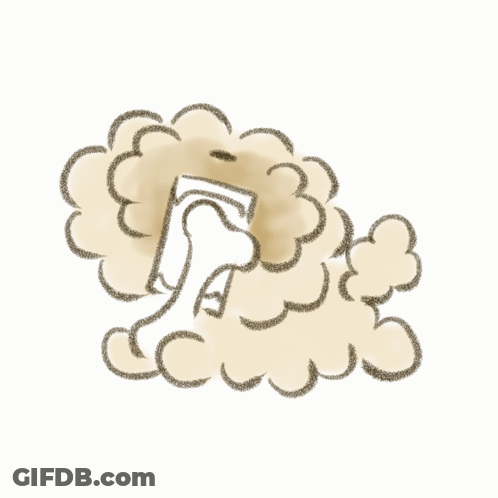 Cartoon Sheep With Smoke Coming Out Of Mouth GIF