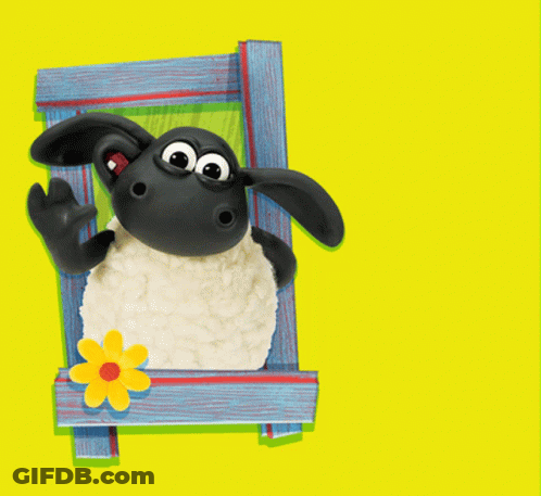 Cartoon Sheep With Speech Bubble GIF