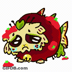 Cartoon Sheep With Strawberries On Head GIF