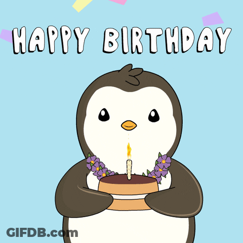 Cartoon Shiba Inu Holding Basket Says Happy Birthday To You GIF