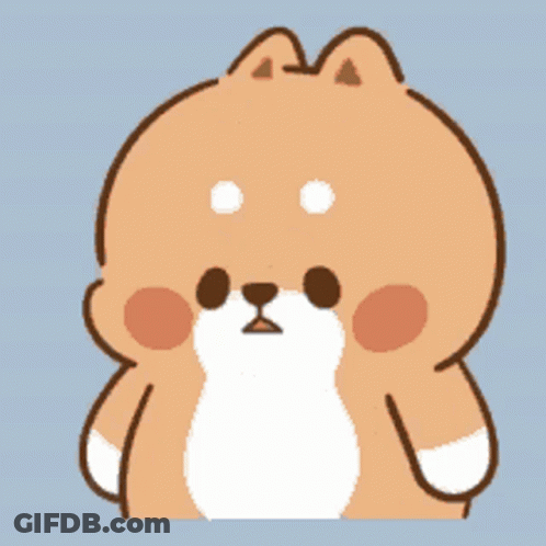 Cartoon Shiba Inu With White Eyes GIF
