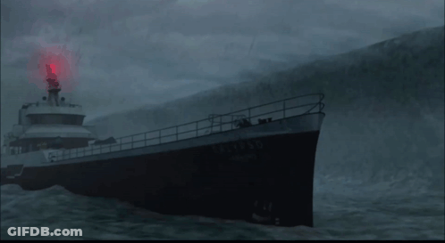 Cartoon Ship Sinking All Screaming GIF