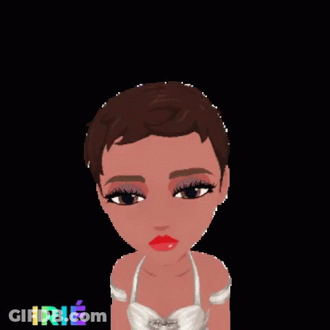 Cartoon Short-Haired Girl By Green Sign Eww GIF