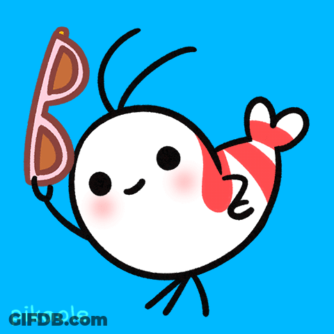 Cartoon Shrimp Holding Sunglasses Pikoole GIF