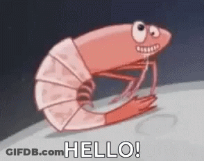 Cartoon Shrimp Saying Hello GIF