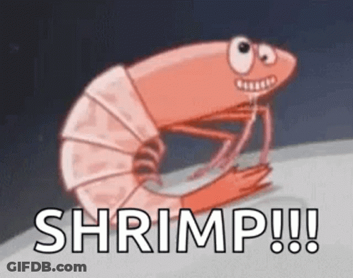 Cartoon Shrimp Standing With Shrimp !!! GIF