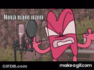 Cartoon Singing Into Microphone Nma Nam Nam GIF