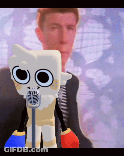 Cartoon Singing Into Microphone With Man In Suit GIF