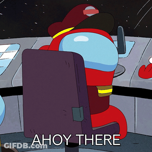 Cartoon Sitting In Chair Saying Ahoy There GIF