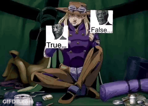 Cartoon Sitting In Dark Room Holding Sign Saying True GIF