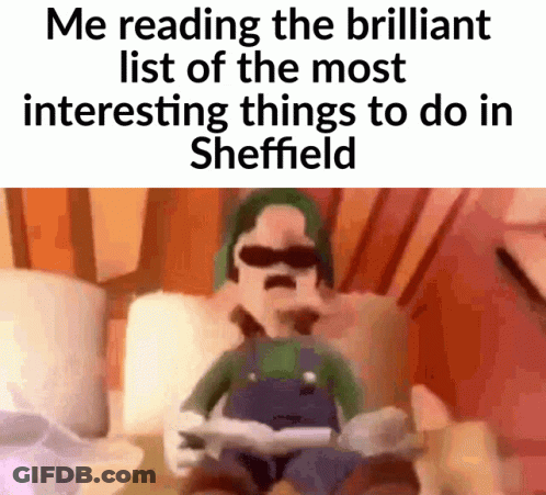 Cartoon Sitting On Bed Reading Things To Do In Sheffield GIF