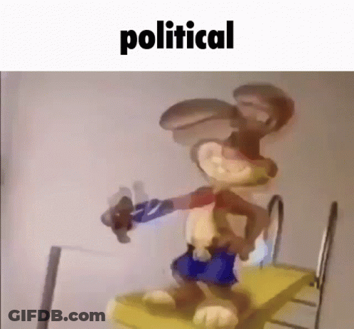 Cartoon Sitting On Chair Saying Political GIF