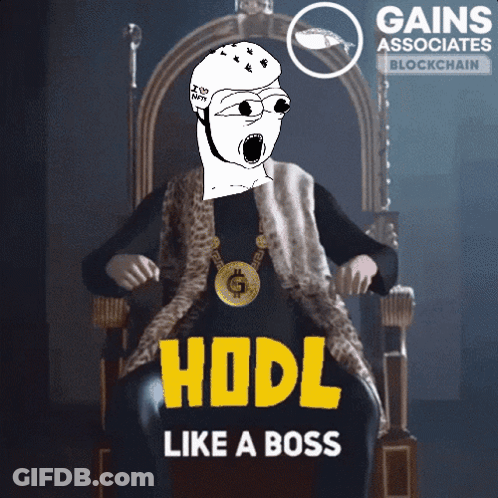 Cartoon Sitting On Throne Saying Hodl Like A Boss GIF