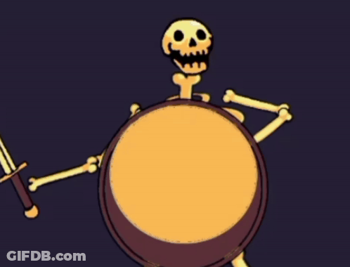 Cartoon Skeleton Playing Drum GIF