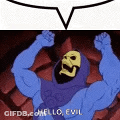 Cartoon Skull Face Saying Hello Evil GIF