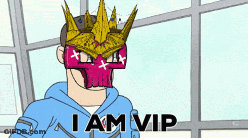Cartoon Skull Mask Saying I Am Vip GIF