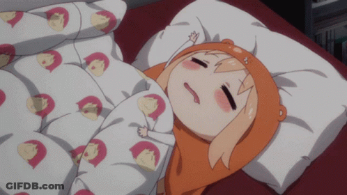 Cartoon Sleeping On Bed With Girl Blanket GIF