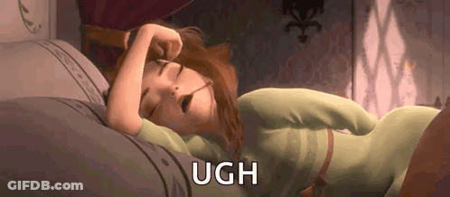 Cartoon Sleeping With Ugh Above Head GIF