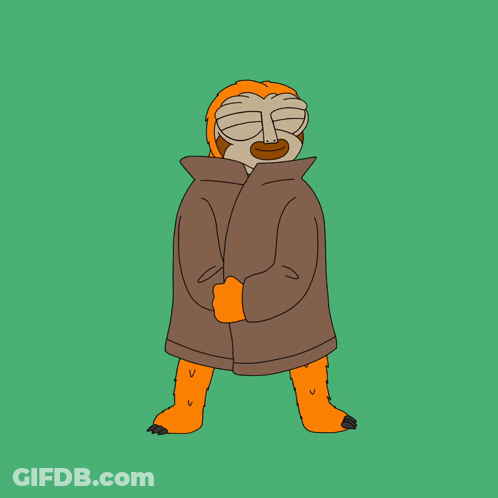 Cartoon Sloth Holding Sign Saying Gam GIF