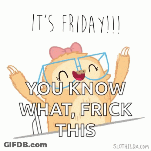Cartoon Sloth Wearing Glasses And Pink Bow Saying Frick GIF