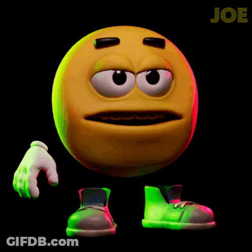 Cartoon Smiley Face Saying Joe GIF