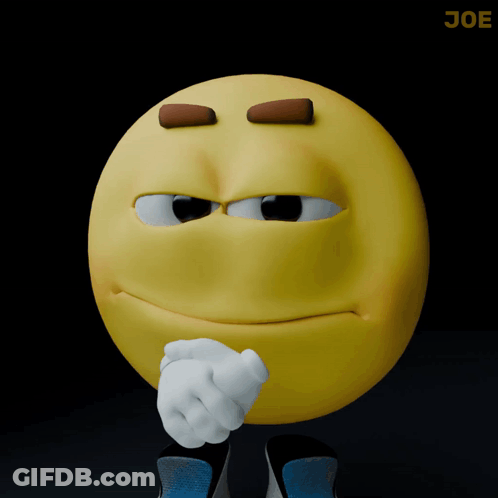 Cartoon Smiley Face Saying Joe GIF