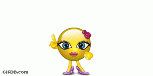 Cartoon Smiley Face Saying You Go Girl GIF