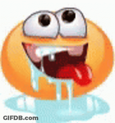 Cartoon Smiley Face Tongue Out Water Puddle GIF