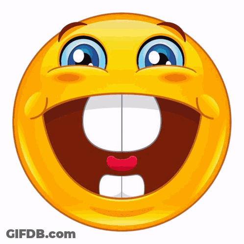 Cartoon Smiley Face With Big Smile GIF