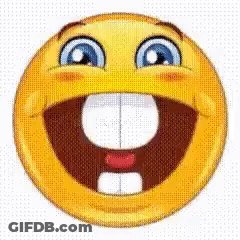 Cartoon Smiley Face With Big Teeth And Big Smile GIF