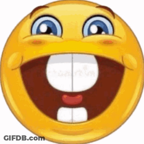 Cartoon Smiley Face With Big Teeth GIF