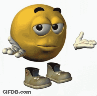 Cartoon Smiley Face With Shoes And Gloves GIF
