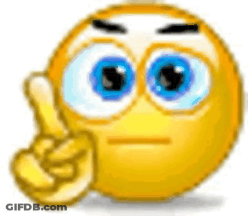 Cartoon Smiley Pointing Up With Big Blue Eyes GIF