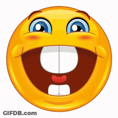 Cartoon Smiley With Big Smile And Missing Teeth GIF