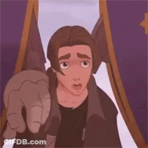 Cartoon Smiling Holding Sword And Skull GIF