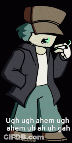 Cartoon Smoking Saying Ugh Ugh Ahem Uh Ah Gah GIF