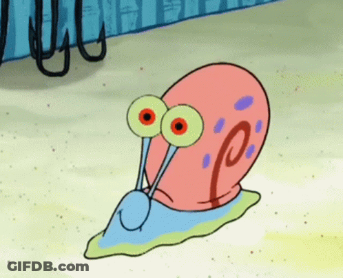 Cartoon Snail With Red Eyes And P Shell GIF