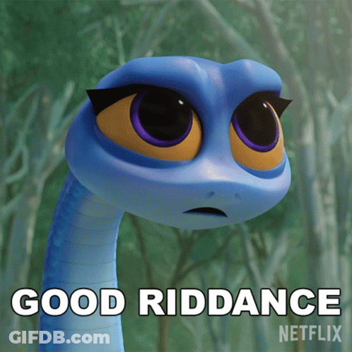 Cartoon Snake Says Good Riddance Netflix GIF