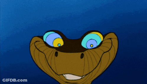 Cartoon Snake With Hypnotic Eyes GIF