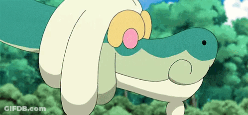 Cartoon Snake With Pink Bubble On Head GIF