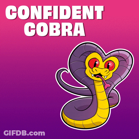 Cartoon Snake With Red Eyes Confident Cobra GIF