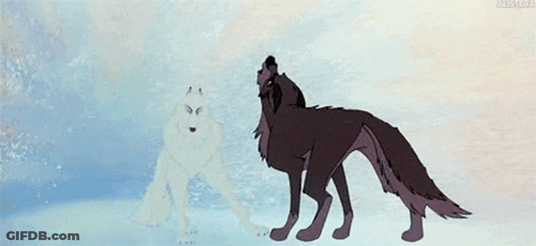 Cartoon Snow Wolf Howl GIF