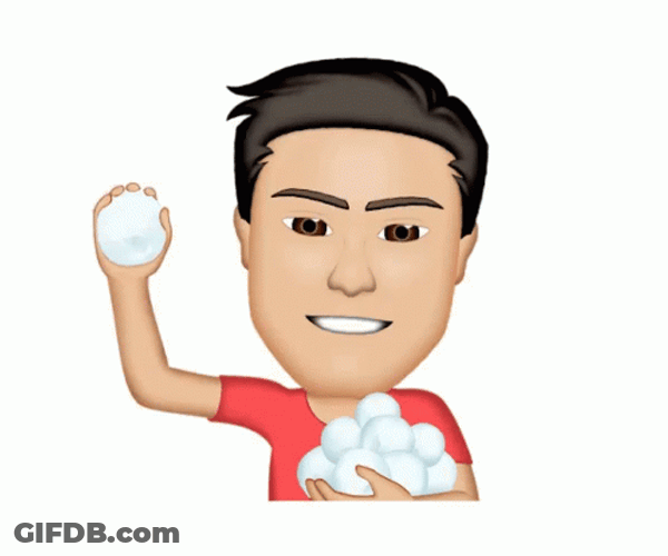 Cartoon Snowball Fight GIF
