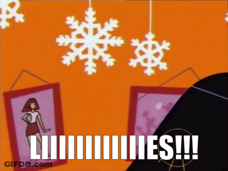 Cartoon Snowflakes Hanging Liiiiies GIF